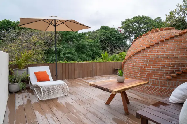 Terraza con domo de ladrillo